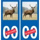 Sticker plaque immatriculation image of deer