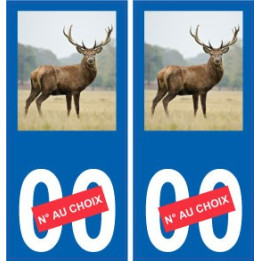 Autocollant plaque immatriculation image de cerf