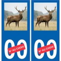 Autocollant plaque immatriculation image de cerf