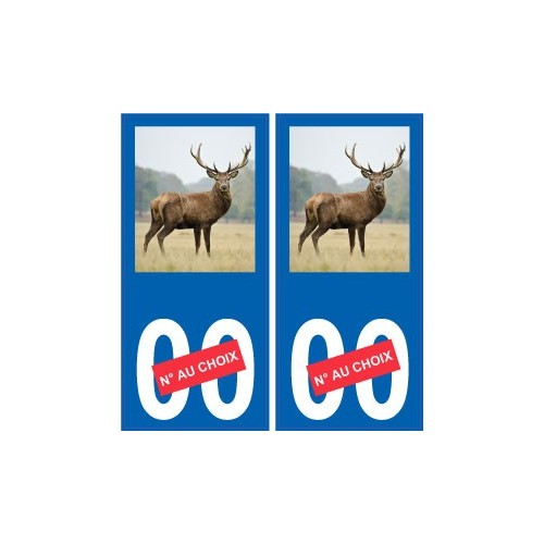 Autocollant plaque immatriculation image de cerf