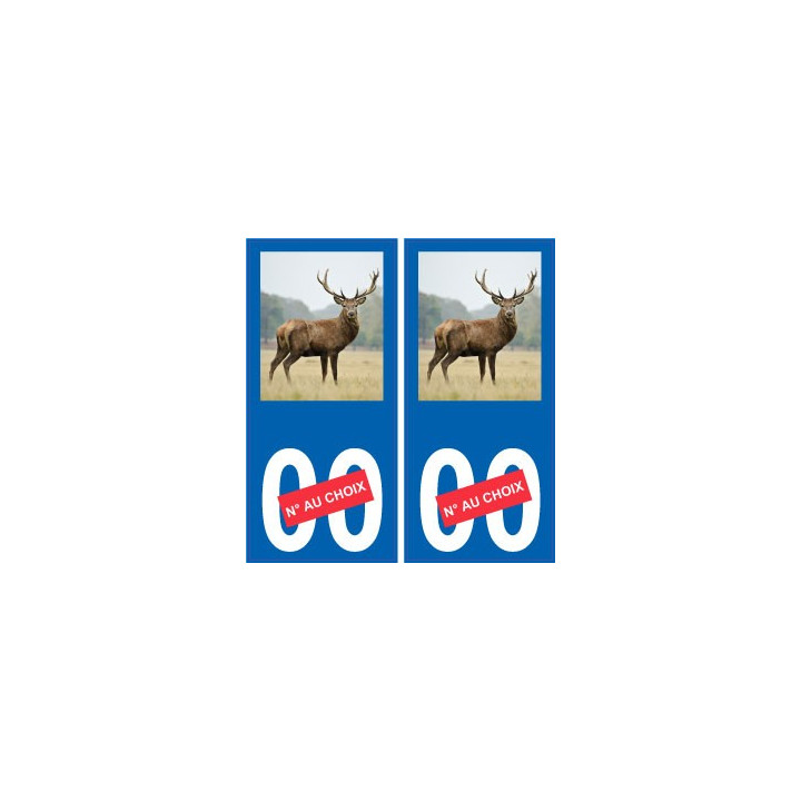 Autocollant plaque immatriculation image de cerf