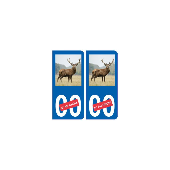 Autocollant plaque immatriculation image de cerf