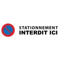 Interdiction de stationner rectangle et panneau sticker adhesif