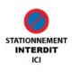 Autocollant Interdiction de stationner stickers adhesif rond