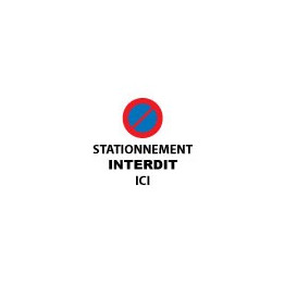 Autocollant Interdiction de stationner stickers adhesif rond