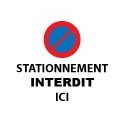 Autocollant Interdiction de stationner stickers adhesif rond