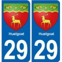 Autocollant plaque immatriculation blason département 29 Finistère ville huelgoat