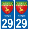 Autocollant plaque immatriculation blason département 29 Finistère ville huelgoat