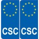 Autocollants plaque immatriculation auto CSC Corse Europe