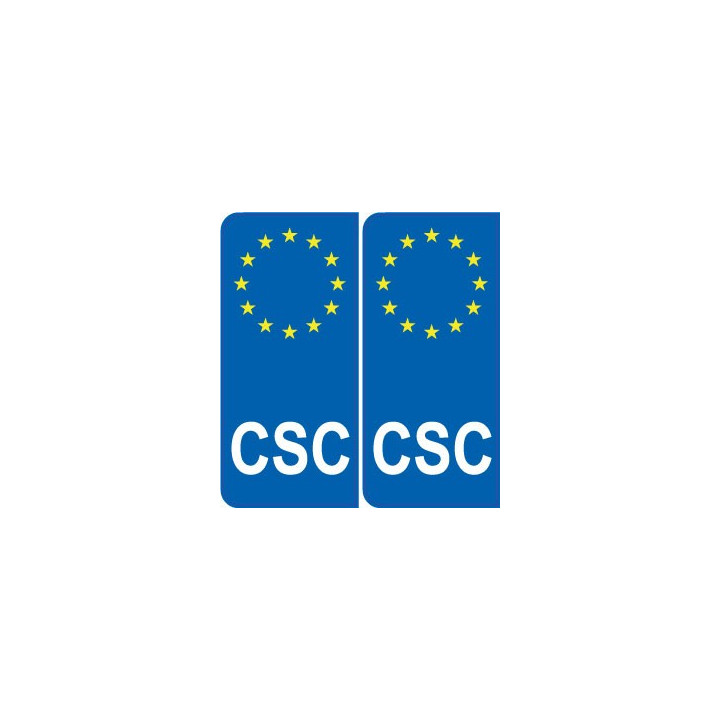 Autocollants plaque immatriculation auto CSC Corse Europe