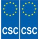 Autocollants plaque immatriculation auto CSC Corse Europe
