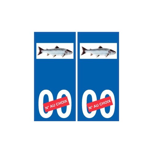 Autocollant plaque immatriculation image de saumon