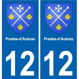 12 Prades d'Aubrac Aveyron blason autocollant plaque immatriculation
