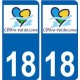 18 Cher autocollant plaque immatriculation auto département sticker Centre-Val de Loire logo