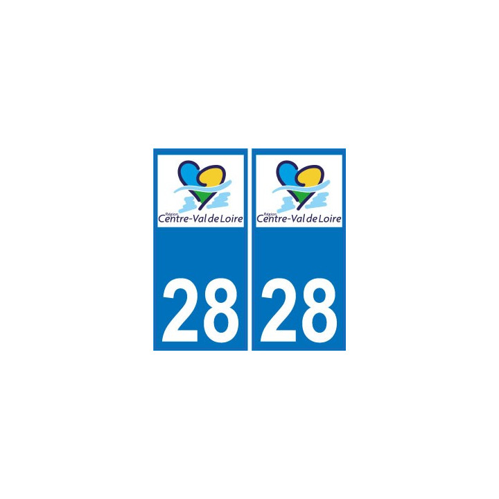 28 Eure-et-Loir autocollant plaque immatriculation auto département sticker Centre-Val de Loire logo