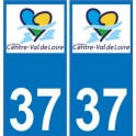 37 Indre-et-Loire autocollant plaque immatriculation auto département sticker Centre-Val de Loire logo