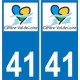 41 Loir-et-Cher autocollant plaque immatriculation auto département sticker Centre-Val de Loire logo