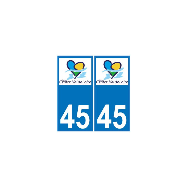 45 Loiret autocollant plaque immatriculation auto département sticker Centre-Val de Loire logo