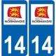 14 Calvados autocollant plaque immatriculation auto département sticker Normandie nouveau logo