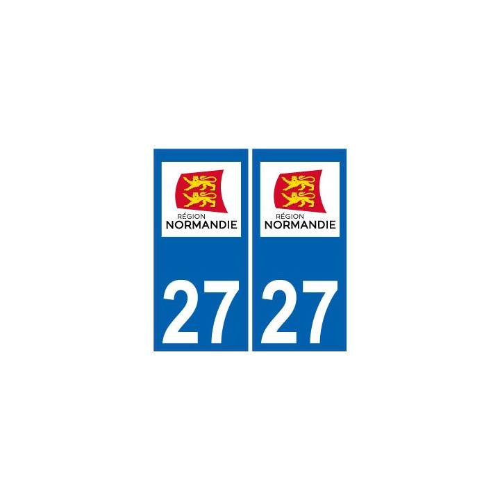 27 Eure autocollant plaque immatriculation auto département sticker Normandie nouveau logo
