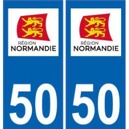50 Manche autocollant plaque immatriculation auto département sticker Normandie nouveau logo