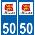 50 Manche autocollant plaque immatriculation auto département sticker Normandie nouveau logo