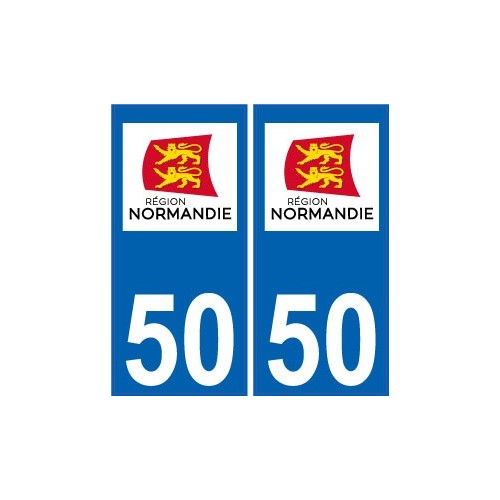 50 Manche autocollant plaque immatriculation auto département sticker Normandie nouveau logo