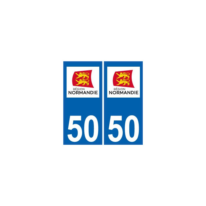 50 Manche autocollant plaque immatriculation auto département sticker Normandie nouveau logo
