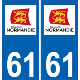 61 Orne autocollant plaque immatriculation auto département sticker Normandie nouveau logo
