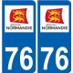 76 Seine-Maritime autocollant plaque immatriculation auto département sticker Normandie nouveau logo