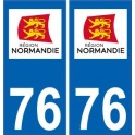 76 Seine-Maritime autocollant plaque immatriculation auto département sticker Normandie nouveau logo