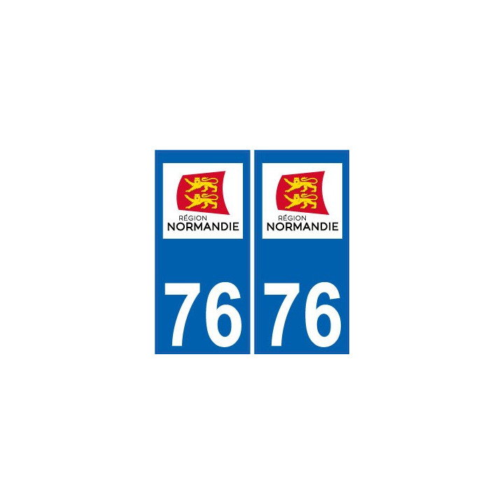 76 Seine-Maritime autocollant plaque immatriculation auto département sticker Normandie nouveau logo