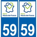 59 Nord aufkleber-typenschild-kennzeichen-auto-Top-de-France département sticker neues logo