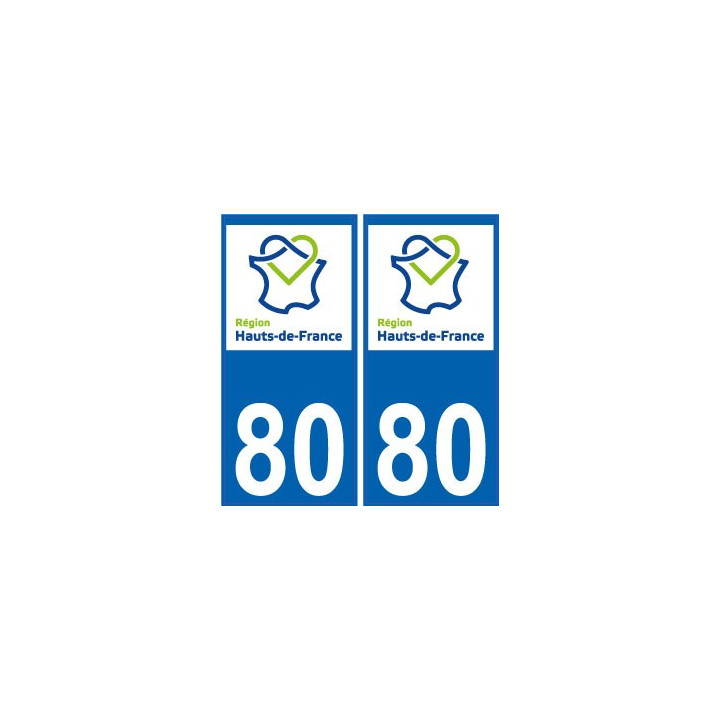80 Somme autocollant plaque immatriculation auto Haut-de-France département sticker nouveau logo