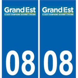 08 Ardennes autocollant plaque immatriculation auto département sticker Grand-Est nouveau logo