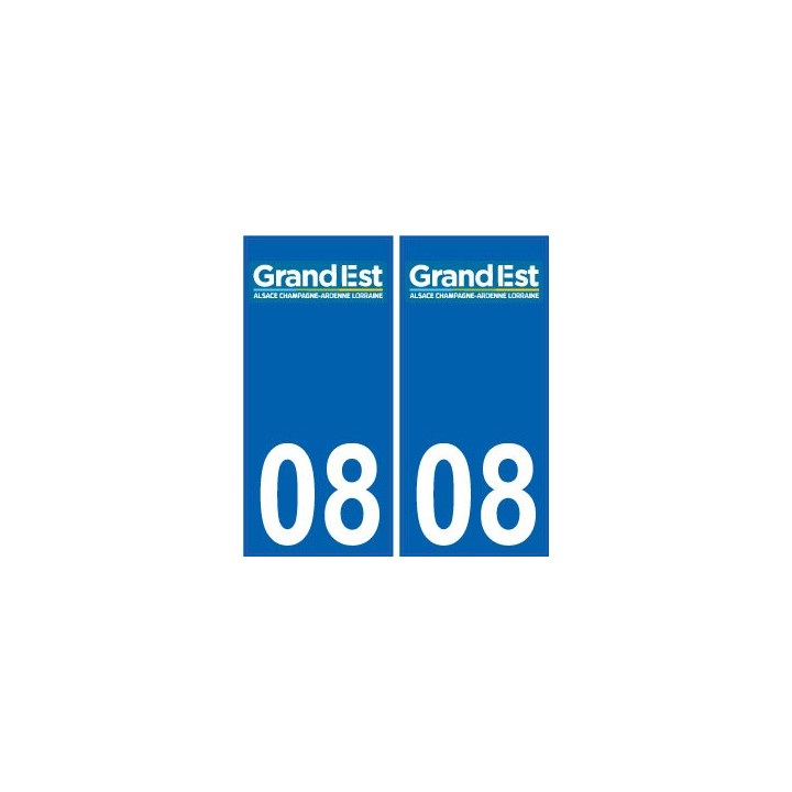 08 Ardennes autocollant plaque immatriculation auto département sticker Grand-Est nouveau logo