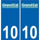 10 Aube autocollant plaque immatriculation auto département sticker Grand-Est nouveau logo