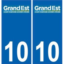 10 Aube autocollant plaque immatriculation auto département sticker Grand-Est nouveau logo