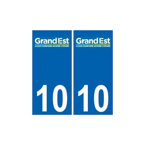 10 Aube autocollant plaque immatriculation auto département sticker Grand-Est nouveau logo