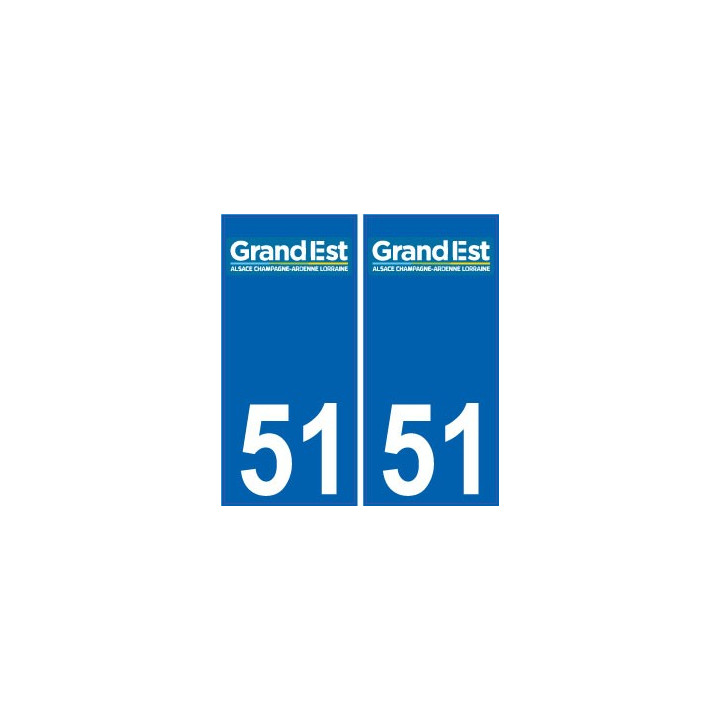 51 Marne autocollant plaque immatriculation auto département sticker Grand-Est nouveau logo