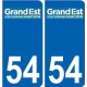 54 Meurthe-et-Moselle autocollant plaque immatriculation auto département sticker Grand-Est nouveau logo