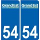 54 Meurthe-et-Moselle autocollant plaque immatriculation auto département sticker Grand-Est nouveau logo