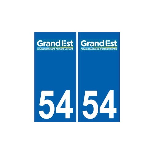 54 Meurthe-et-Moselle autocollant plaque immatriculation auto département sticker Grand-Est nouveau logo