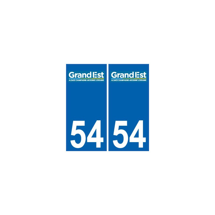 54 Meurthe-et-Moselle autocollant plaque immatriculation auto département sticker Grand-Est nouveau logo