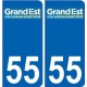 55 Meuse autocollant plaque immatriculation auto département sticker Grand-Est nouveau logo