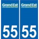 55 Meuse autocollant plaque immatriculation auto département sticker Grand-Est nouveau logo