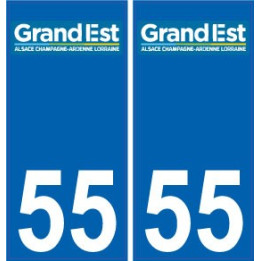 55 Meuse autocollant plaque immatriculation auto département sticker Grand-Est nouveau logo