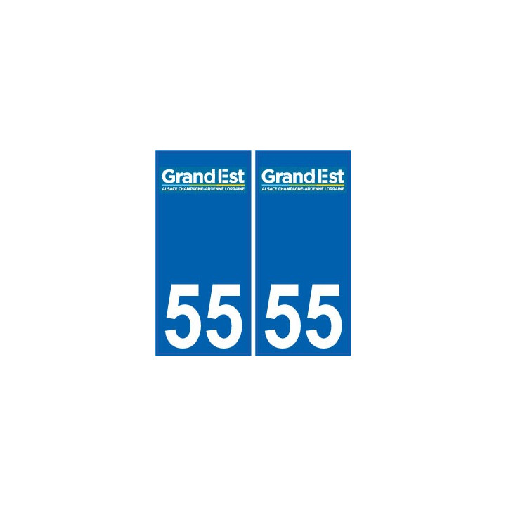 55 Meuse autocollant plaque immatriculation auto département sticker Grand-Est nouveau logo