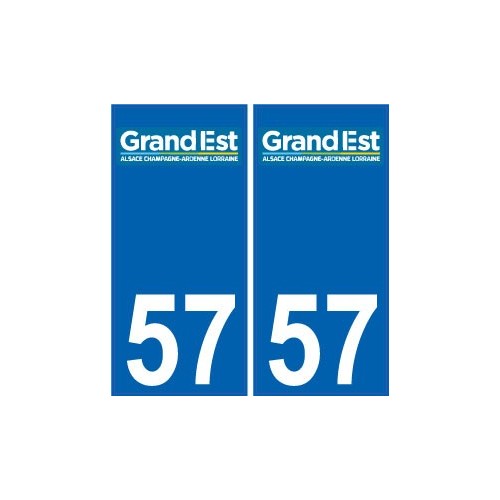 57 Moselle autocollant plaque immatriculation auto département sticker Grand-Est nouveau logo