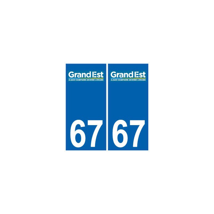 67 Bas-Rhin autocollant plaque immatriculation auto département sticker Grand-Est nouveau logo